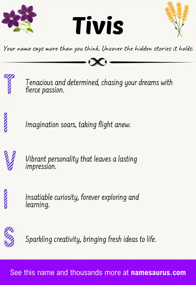 Acrostic poem about Tivis.