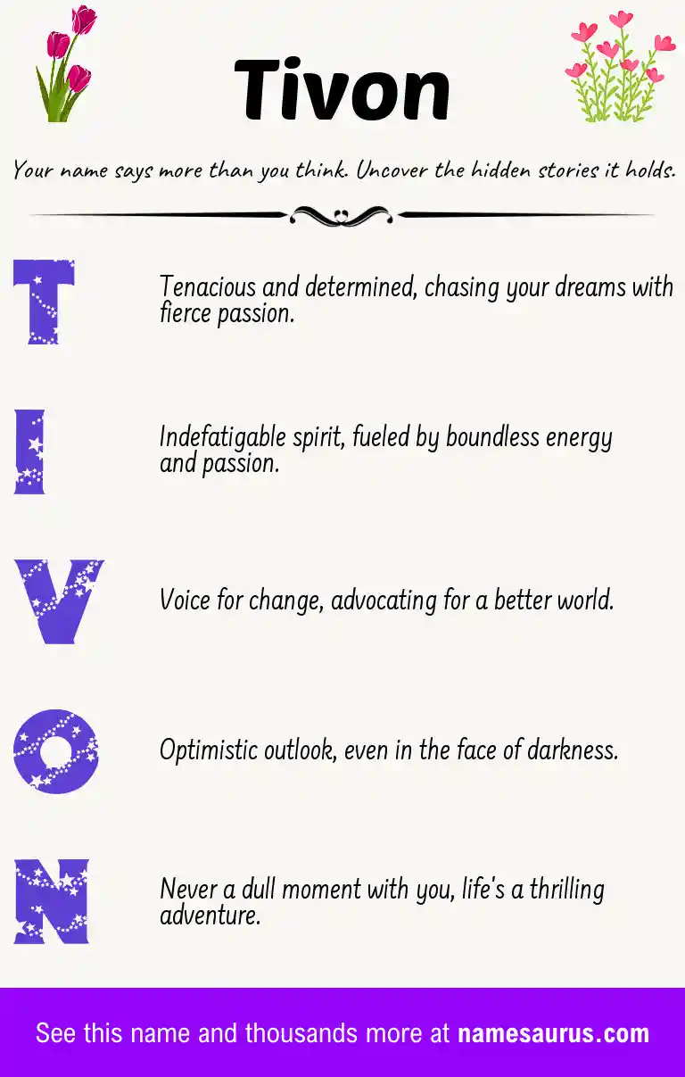 Acrostic poem about Tivon.