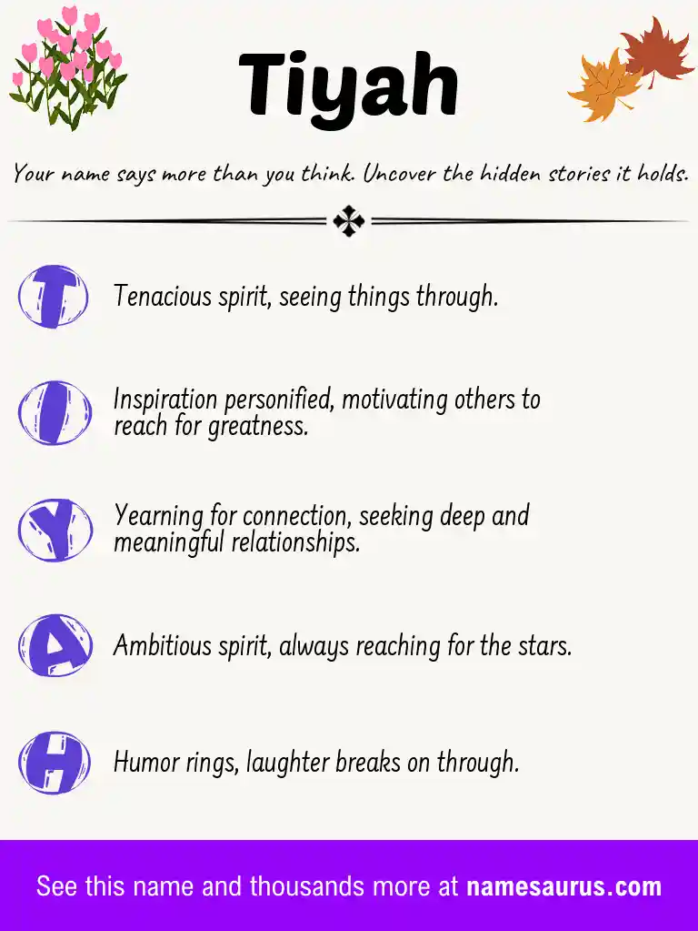 Acrostic poem about Tiyah.