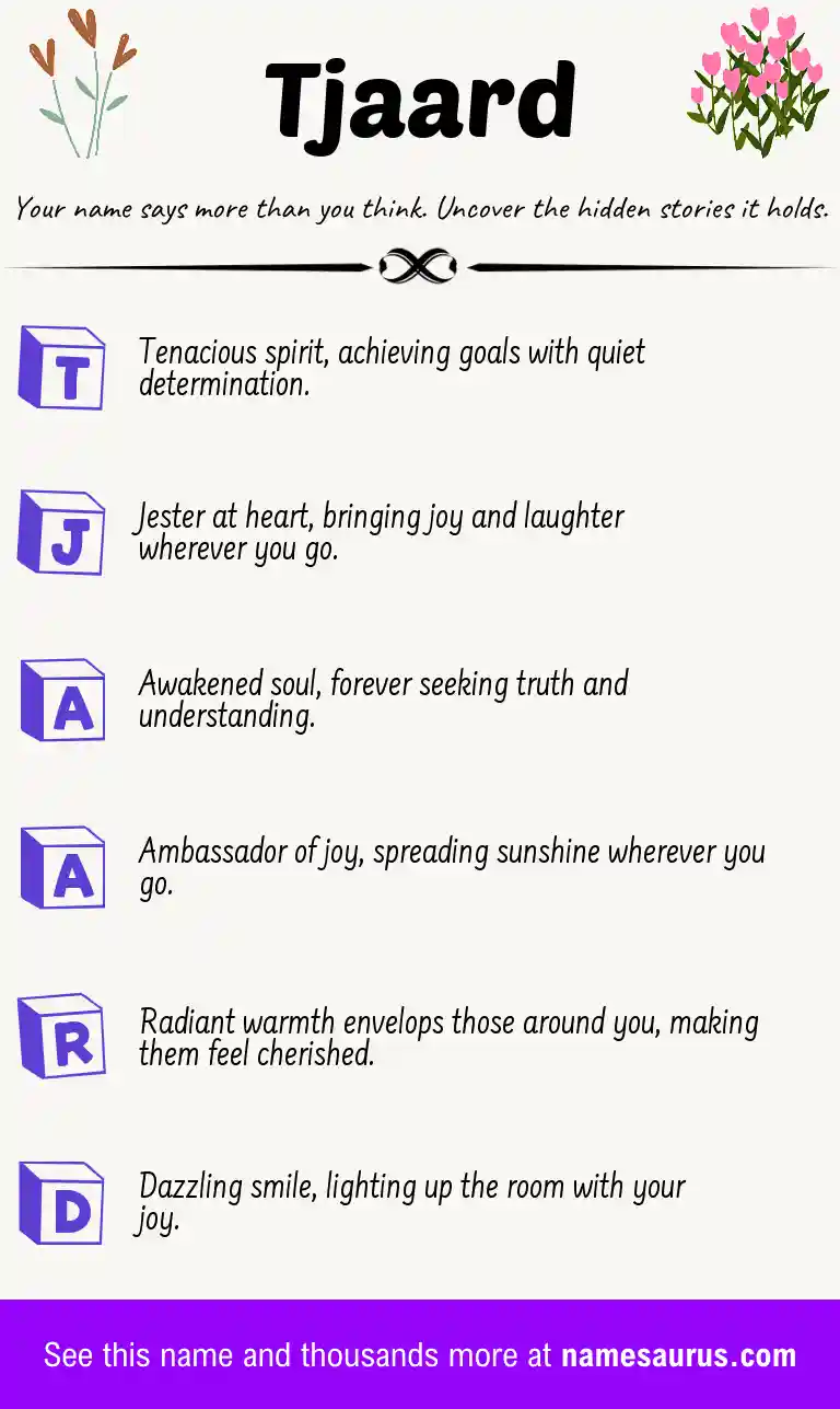 Acrostic poem about Tjaard.