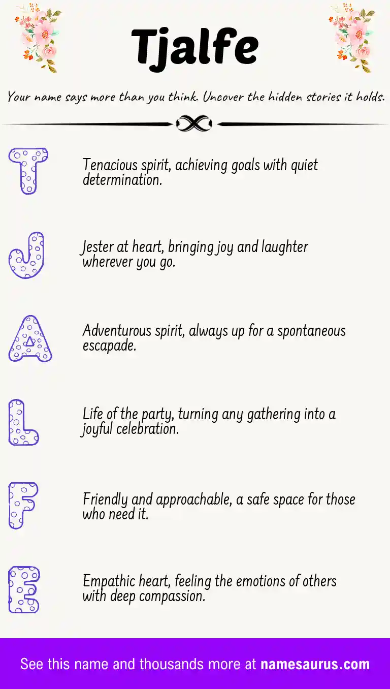 Acrostic poem about Tjalfe.