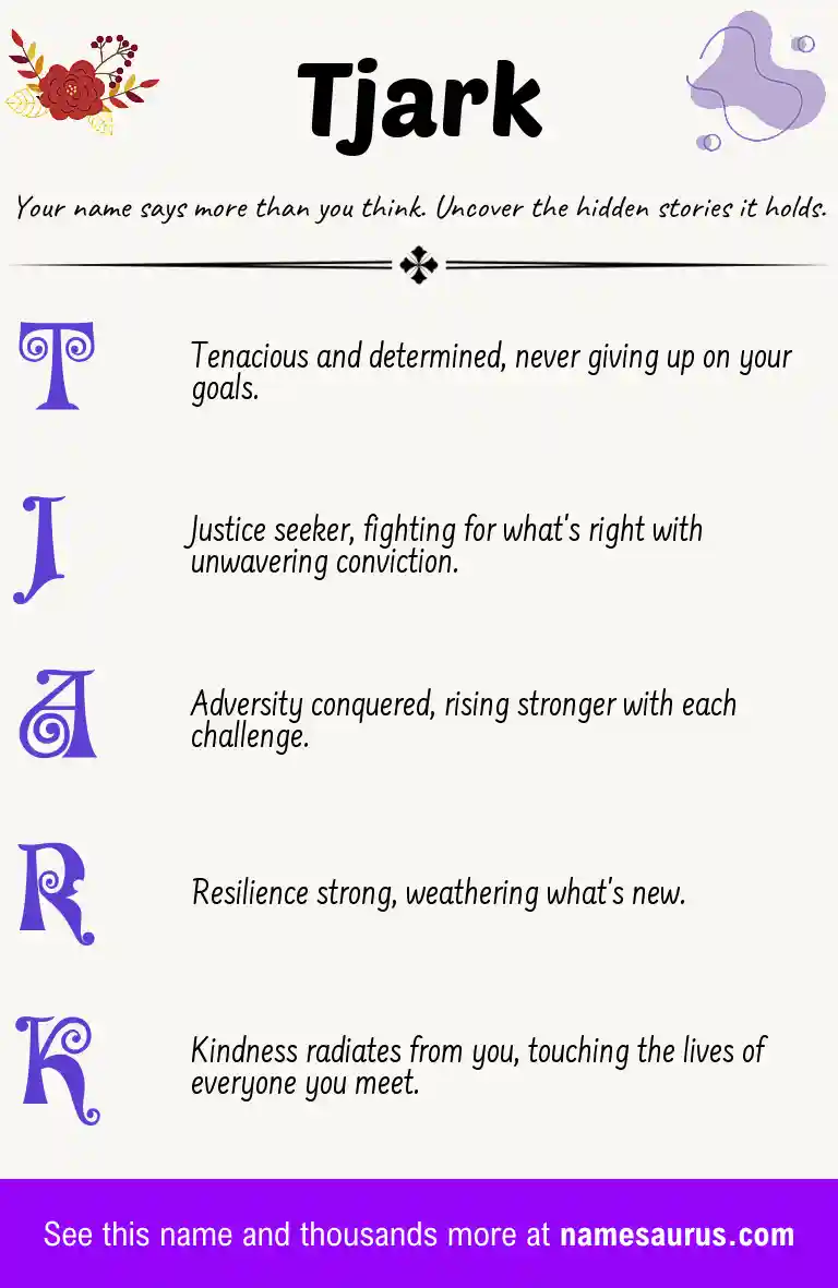 Acrostic poem about Tjark.