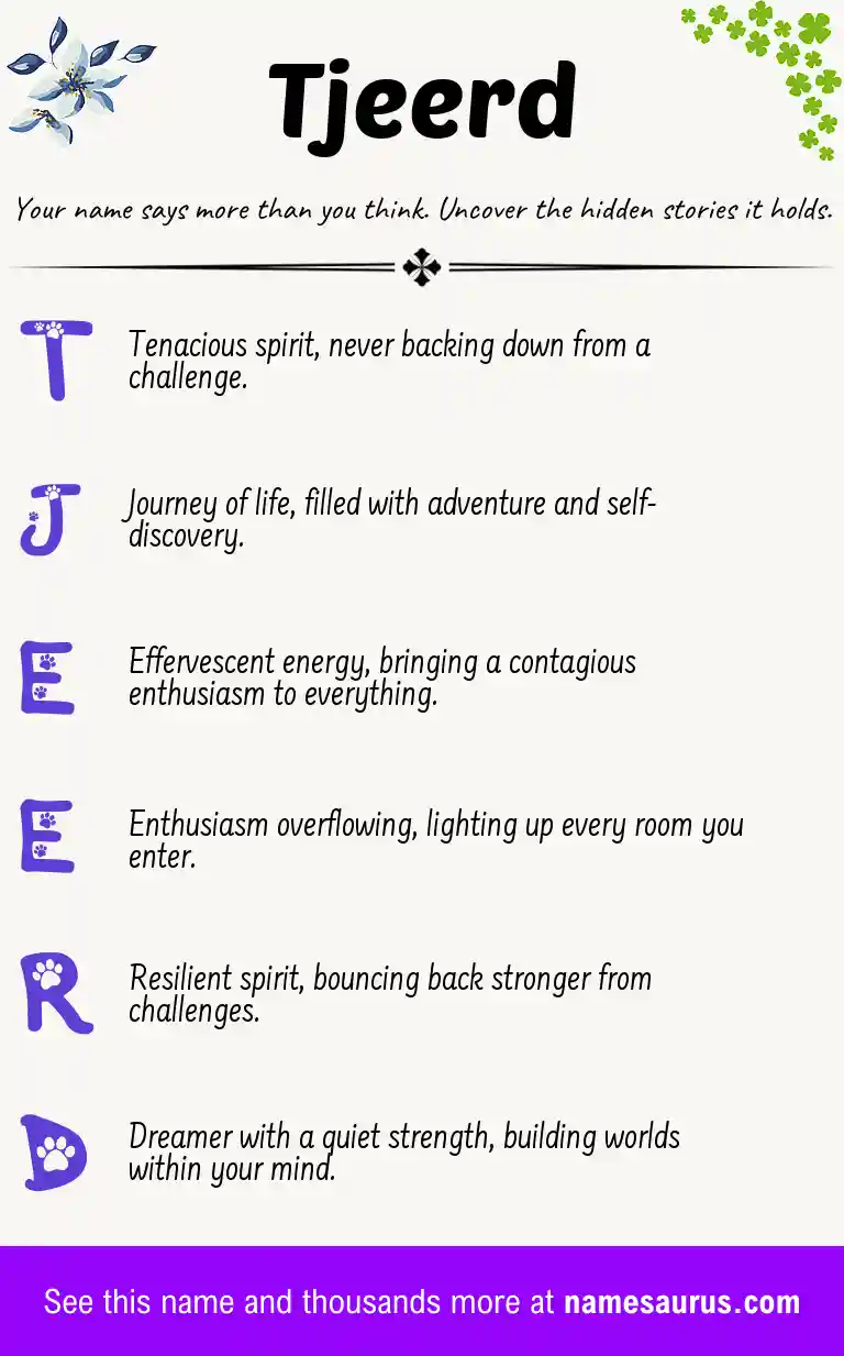 Acrostic poem about Tjeerd.