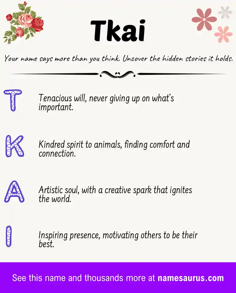 Acrostic poem about Tkai.