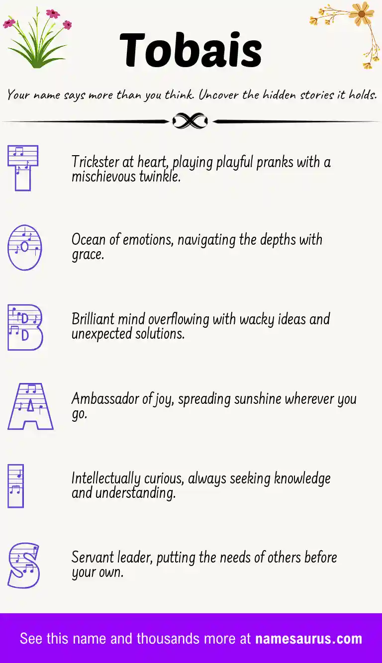 Acrostic poem about Tobais.