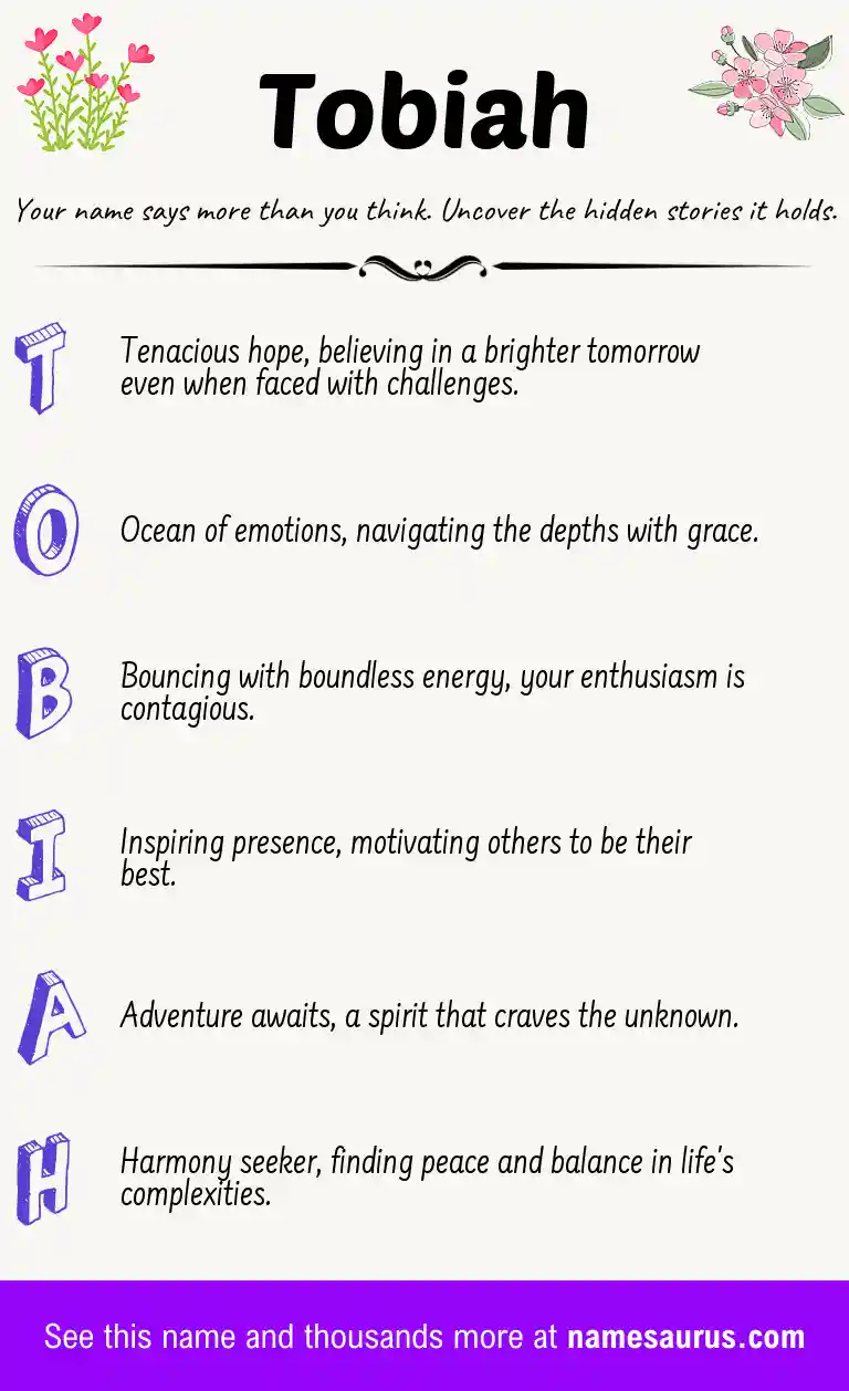 Acrostic poem about Tobiah.