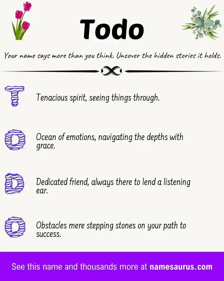 Acrostic poem about Todo.
