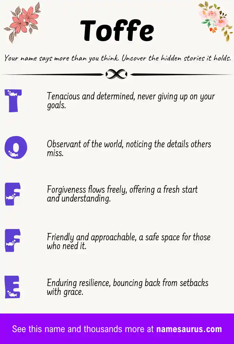 Acrostic poem about Toffe.