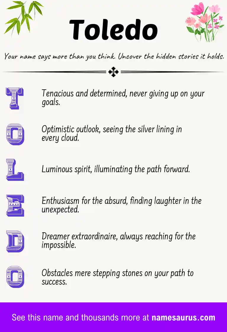 Acrostic poem about Toledo.