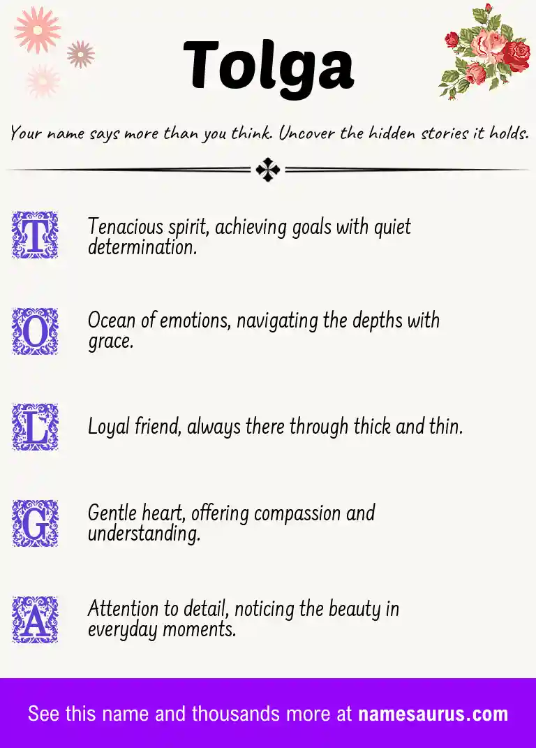 Acrostic poem about Tolga.