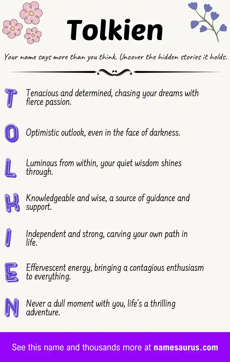 Acrostic poem about Tolkien.