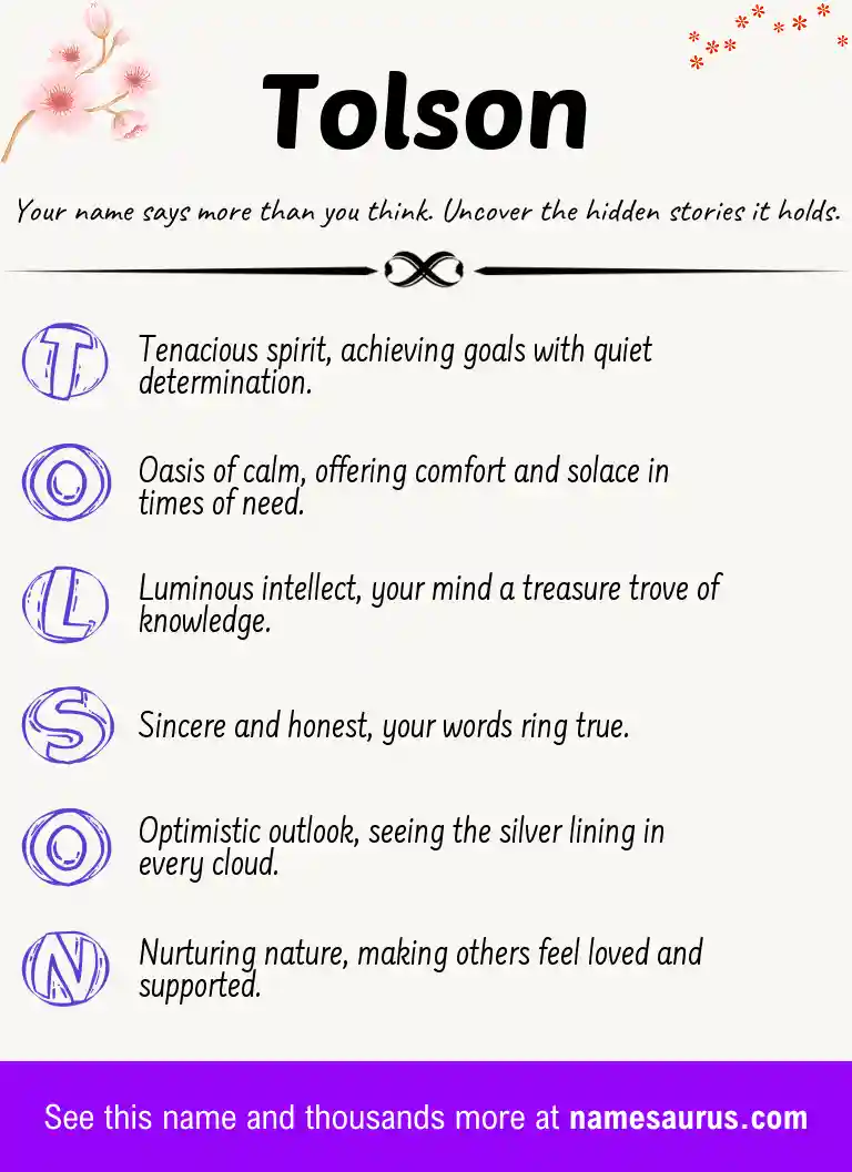 Acrostic poem about Tolson.