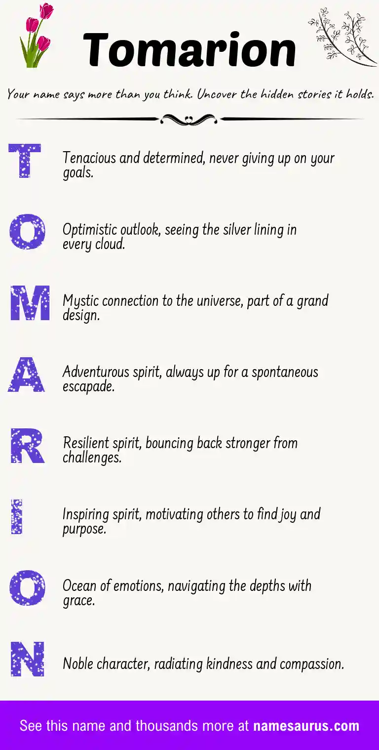Acrostic poem about Tomarion.