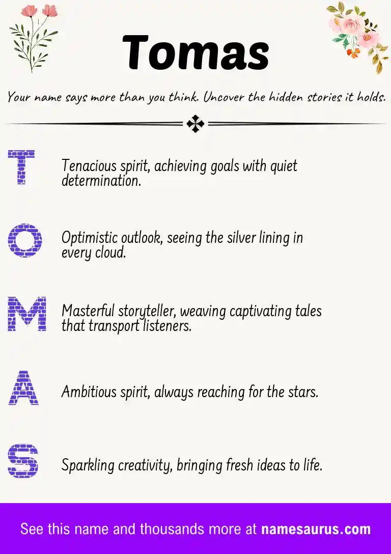 Acrostic poem about Tomas.