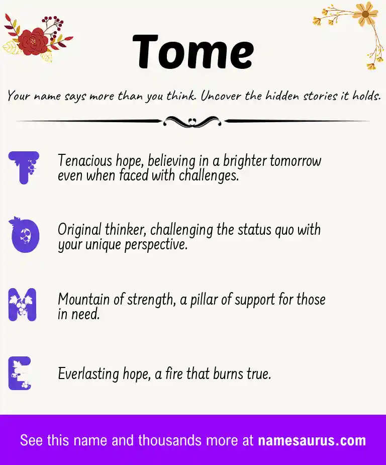 Acrostic poem about Tome.
