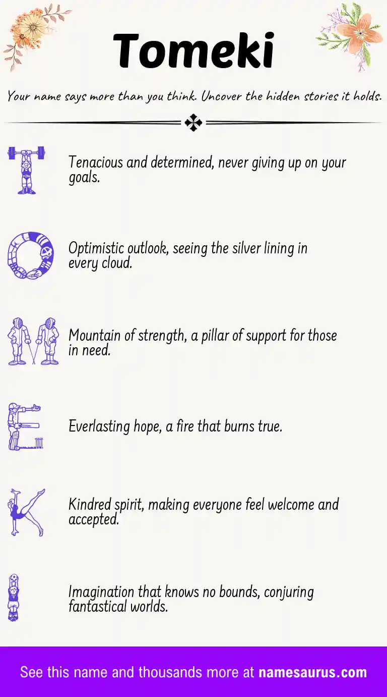 Acrostic poem about Tomeki.