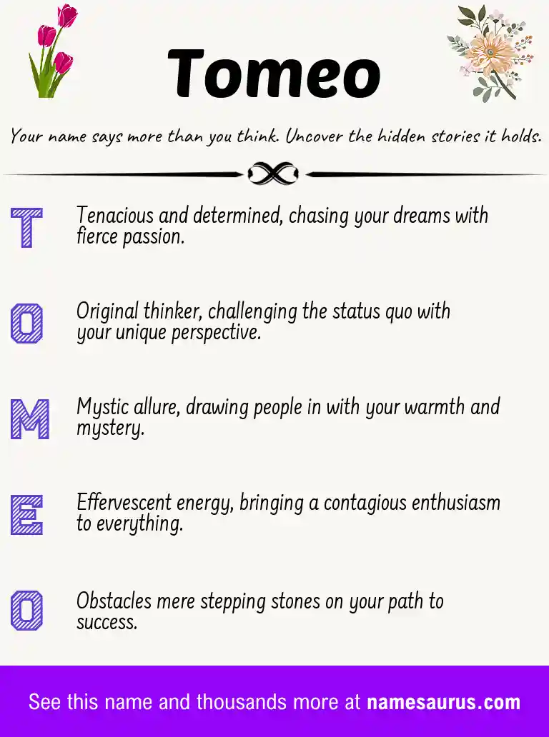Acrostic poem about Tomeo.
