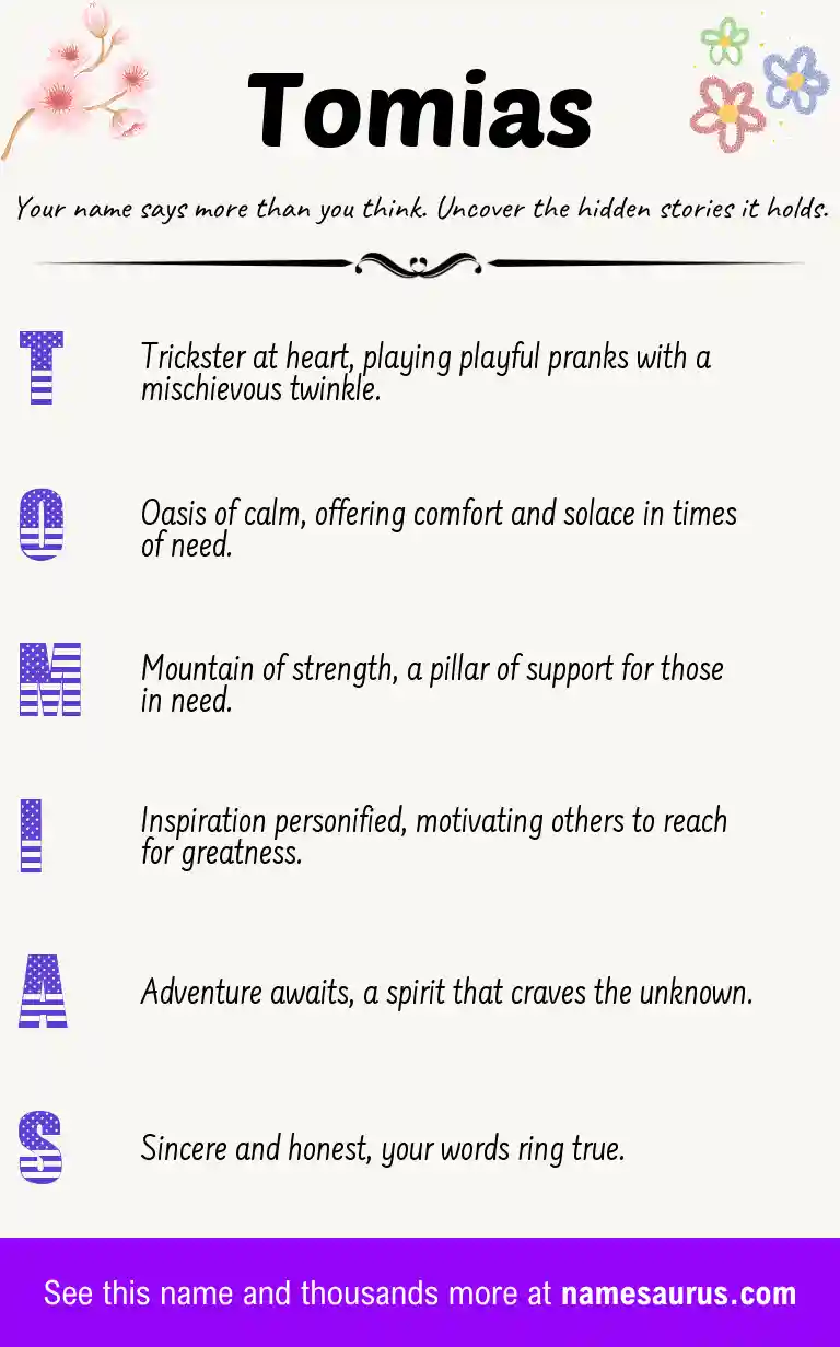 Acrostic poem about Tomias.