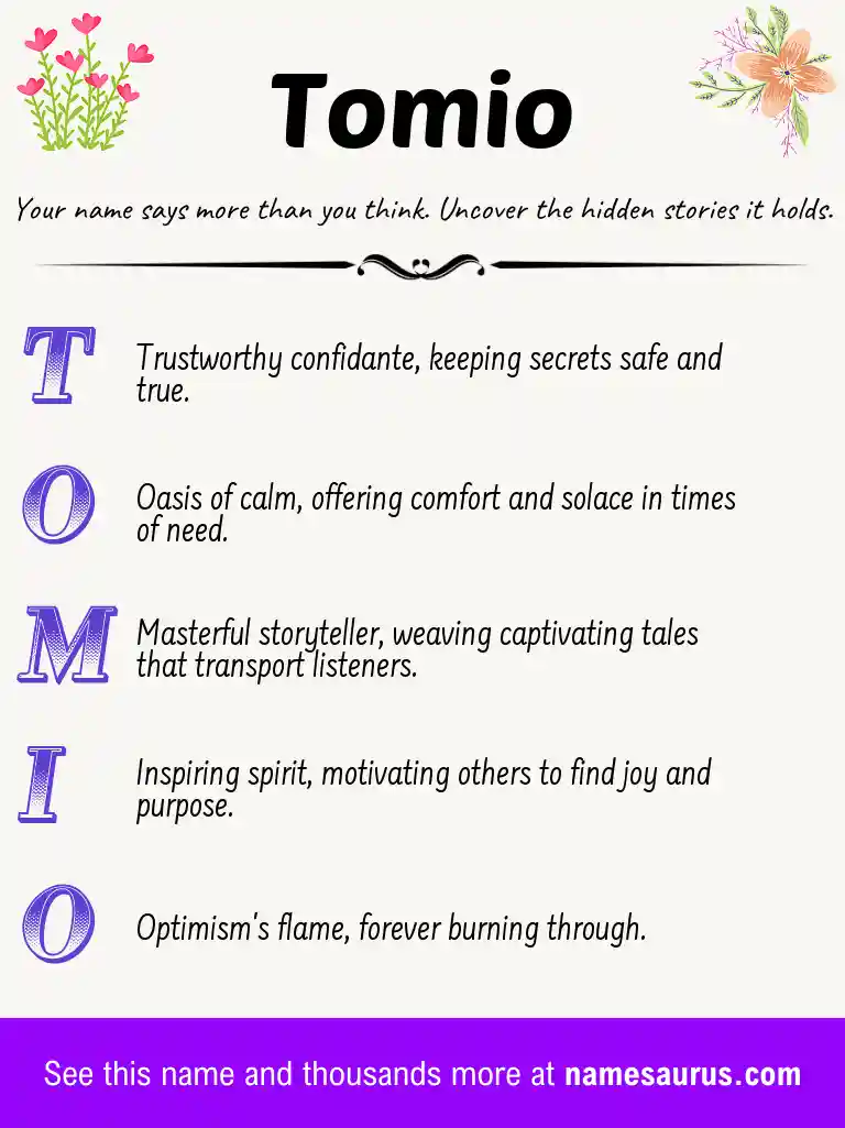 Acrostic poem about Tomio.