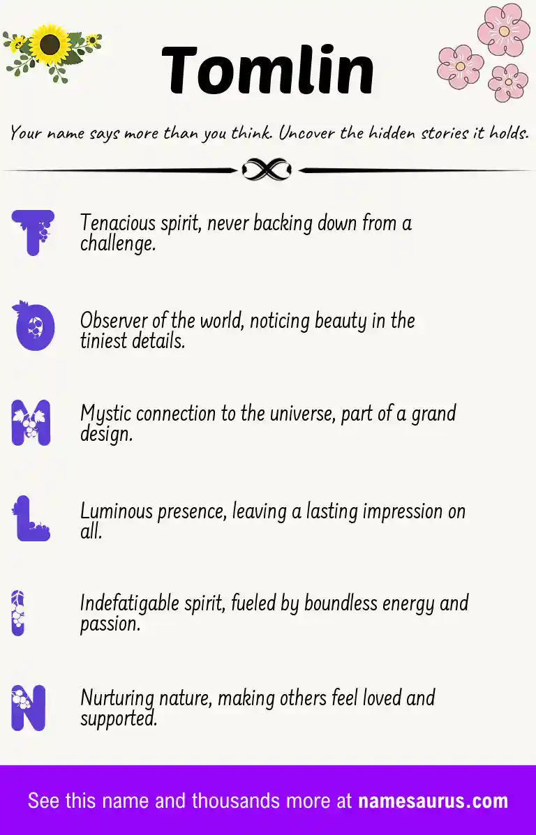 Acrostic poem about Tomlin.