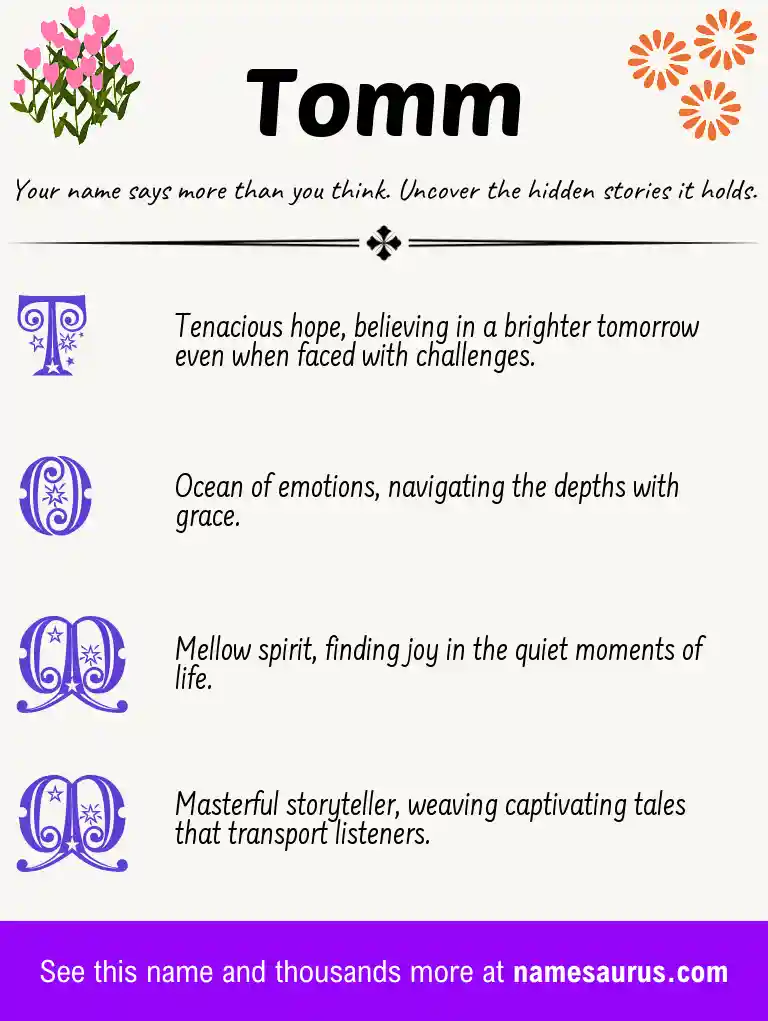 Acrostic poem about Tomm.