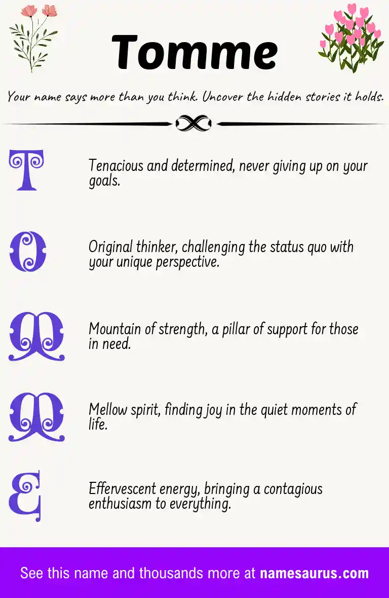 Acrostic poem about Tomme.
