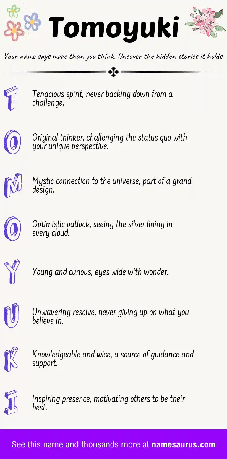 Acrostic poem about Tomoyuki.