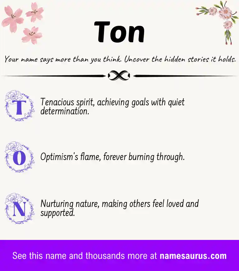 Acrostic poem about Ton.