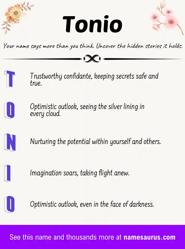 Acrostic poem about Tonio.