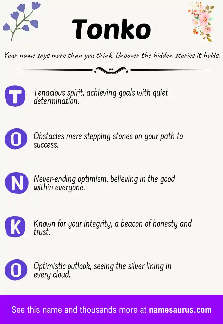 Acrostic poem about Tonko.