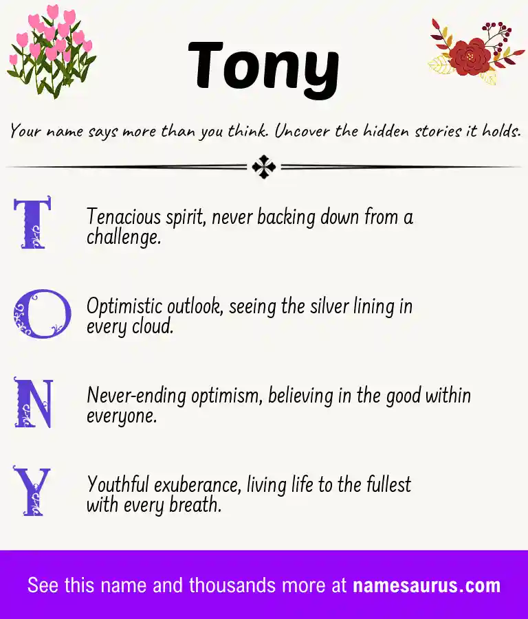 Acrostic poem about Tony.