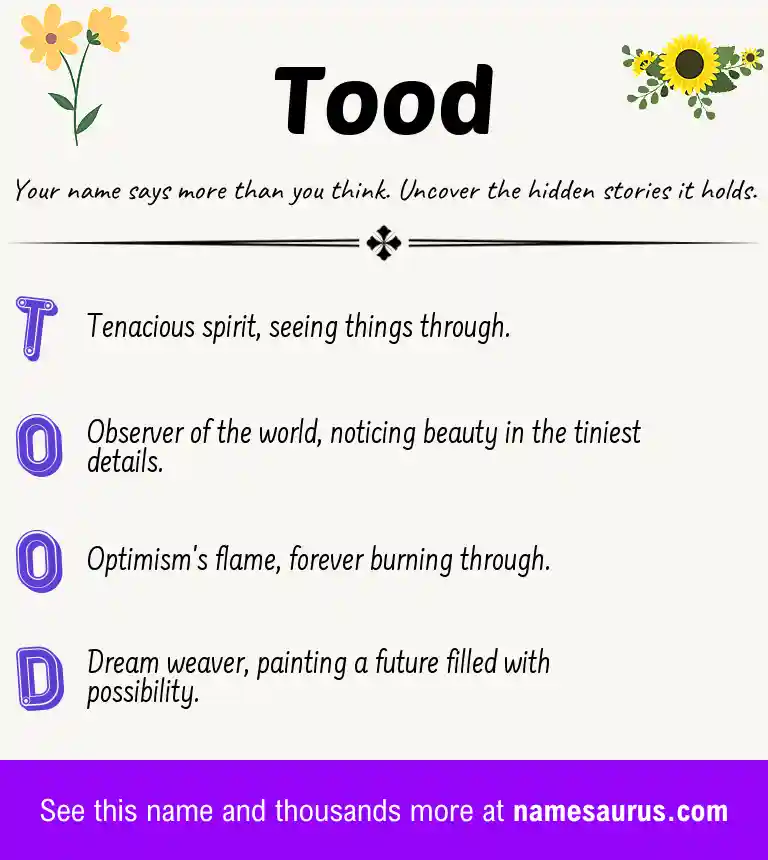 Acrostic poem about Tood.