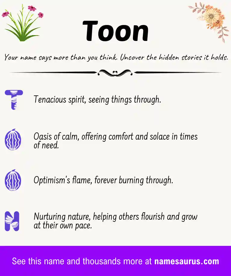 Acrostic poem about Toon.