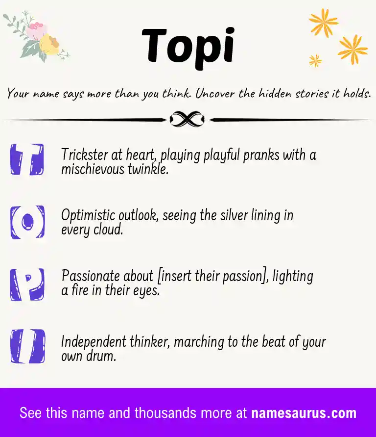 Acrostic poem about Topi.