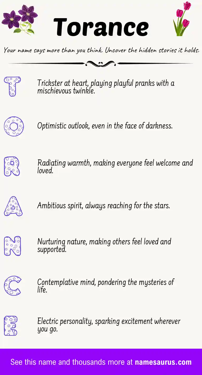 Acrostic poem about Torance.