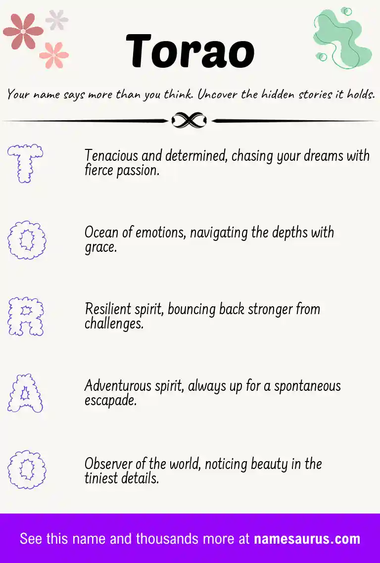 Acrostic poem about Torao.