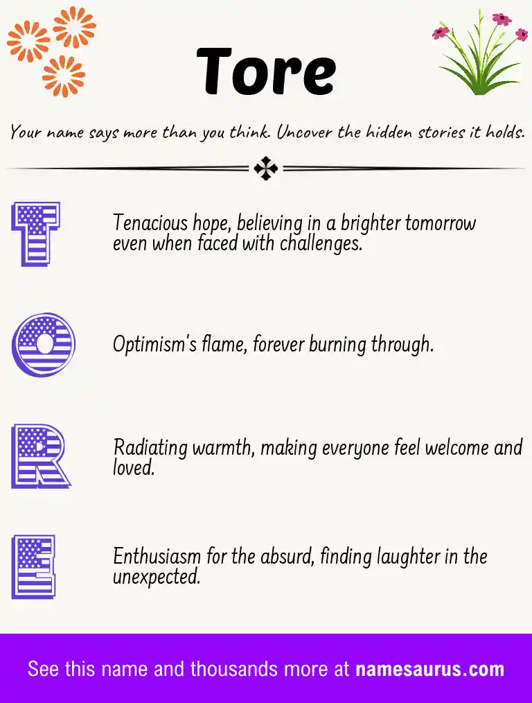 Acrostic poem about Tore.