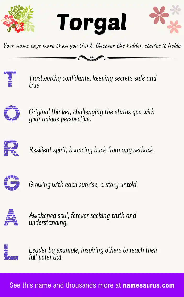 Acrostic poem about Torgal.