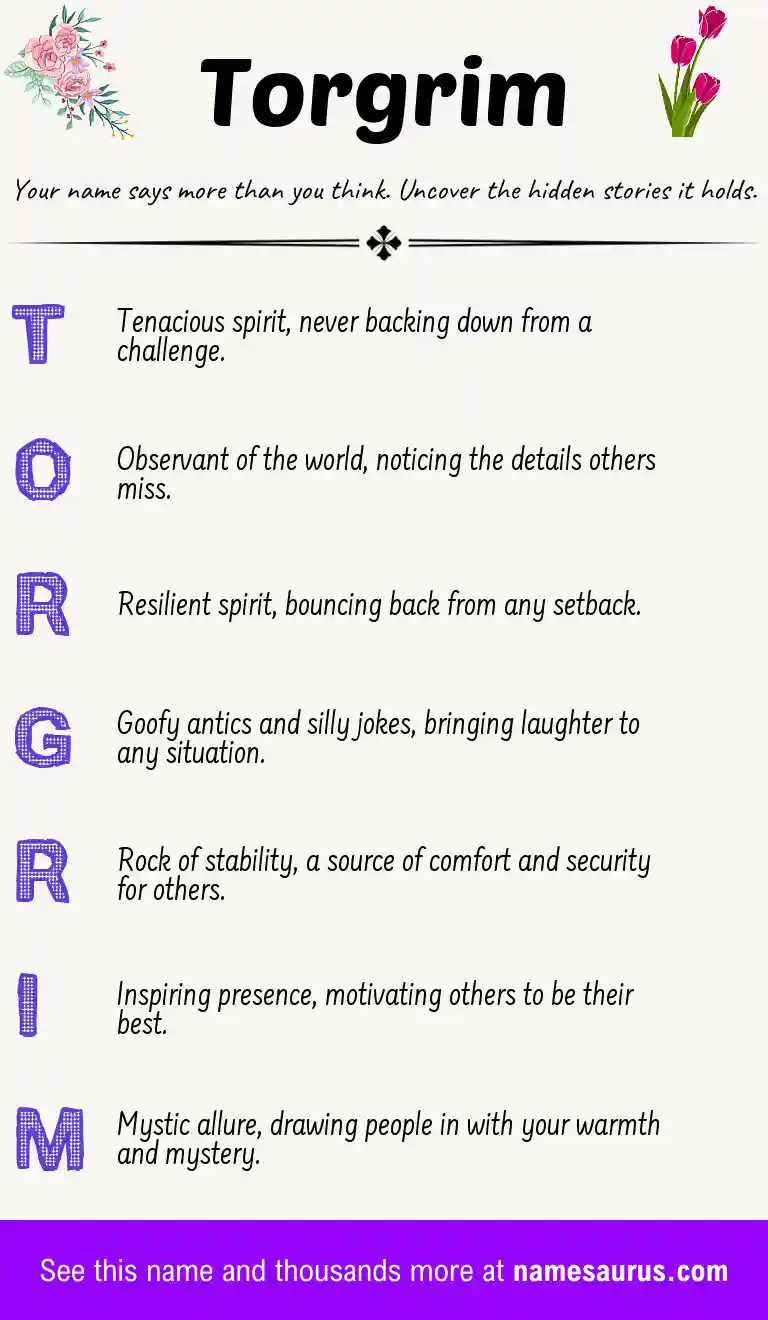 Acrostic poem about Torgrim.