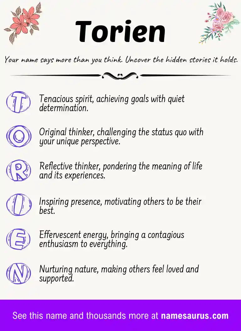 Acrostic poem about Torien.