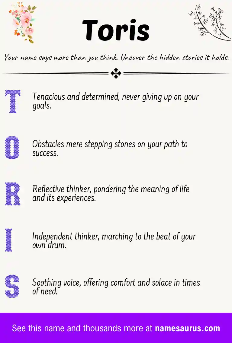Acrostic poem about Toris.