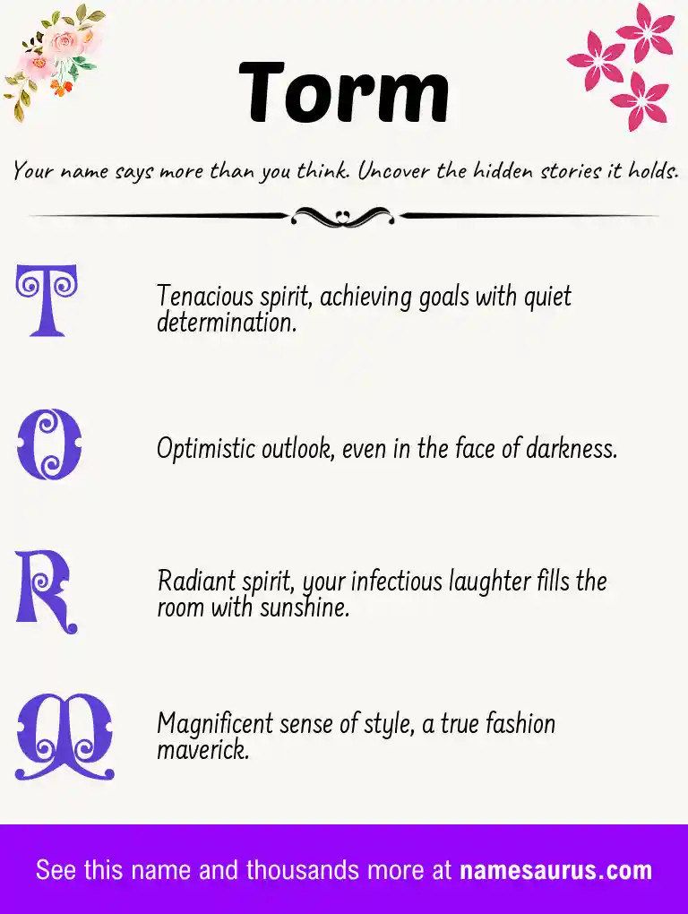 Acrostic poem about Torm.