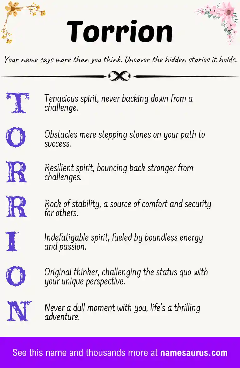 Acrostic poem about Torrion.