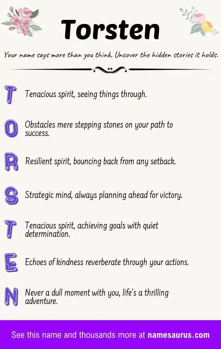 Acrostic poem about Torsten.