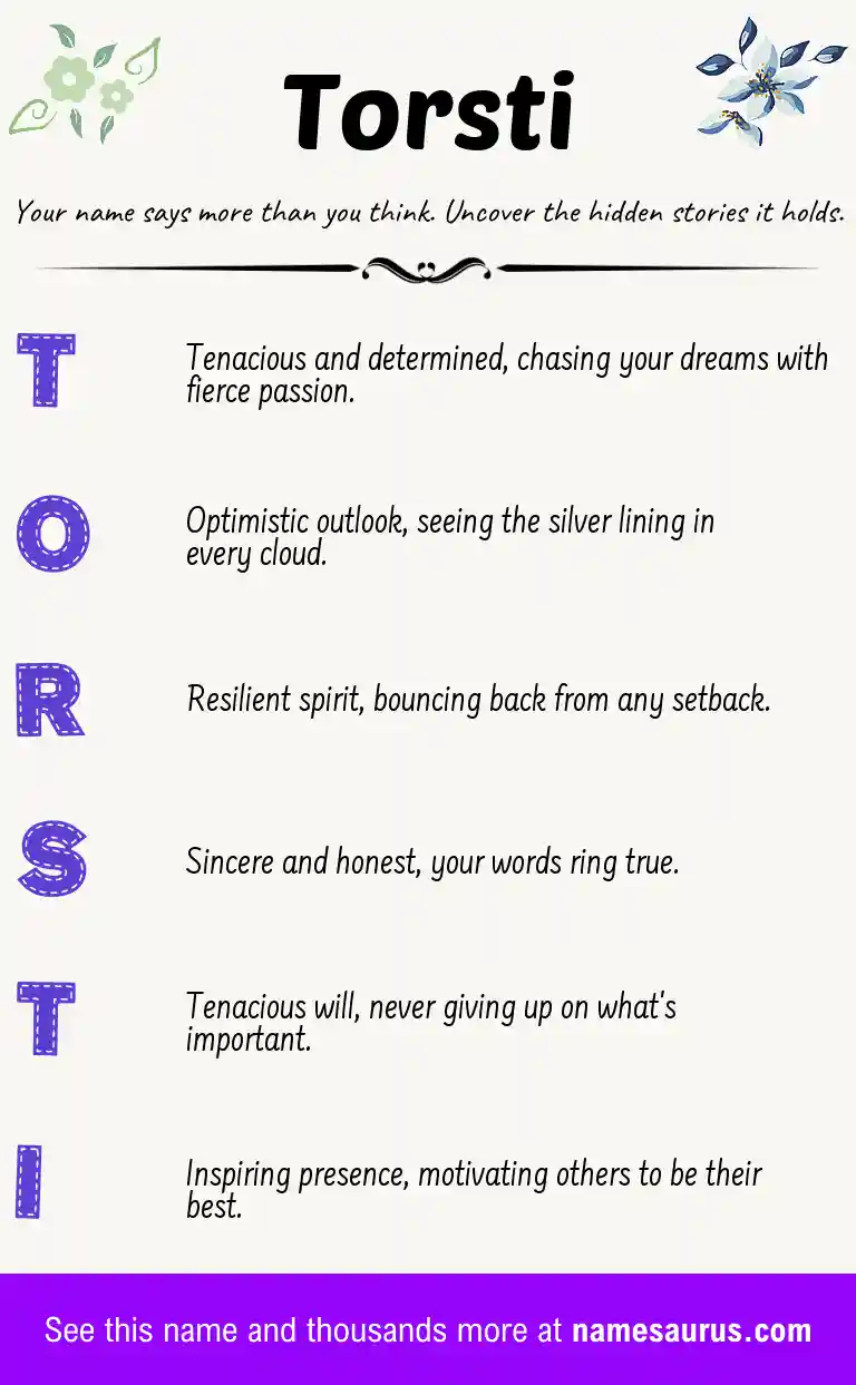 Acrostic poem about Torsti.