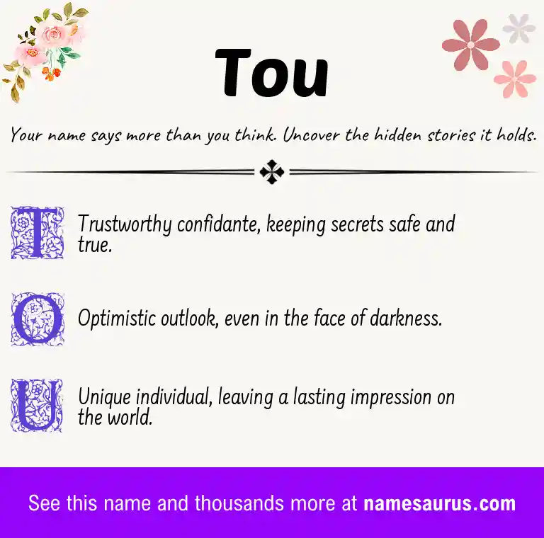 Acrostic poem about Tou.