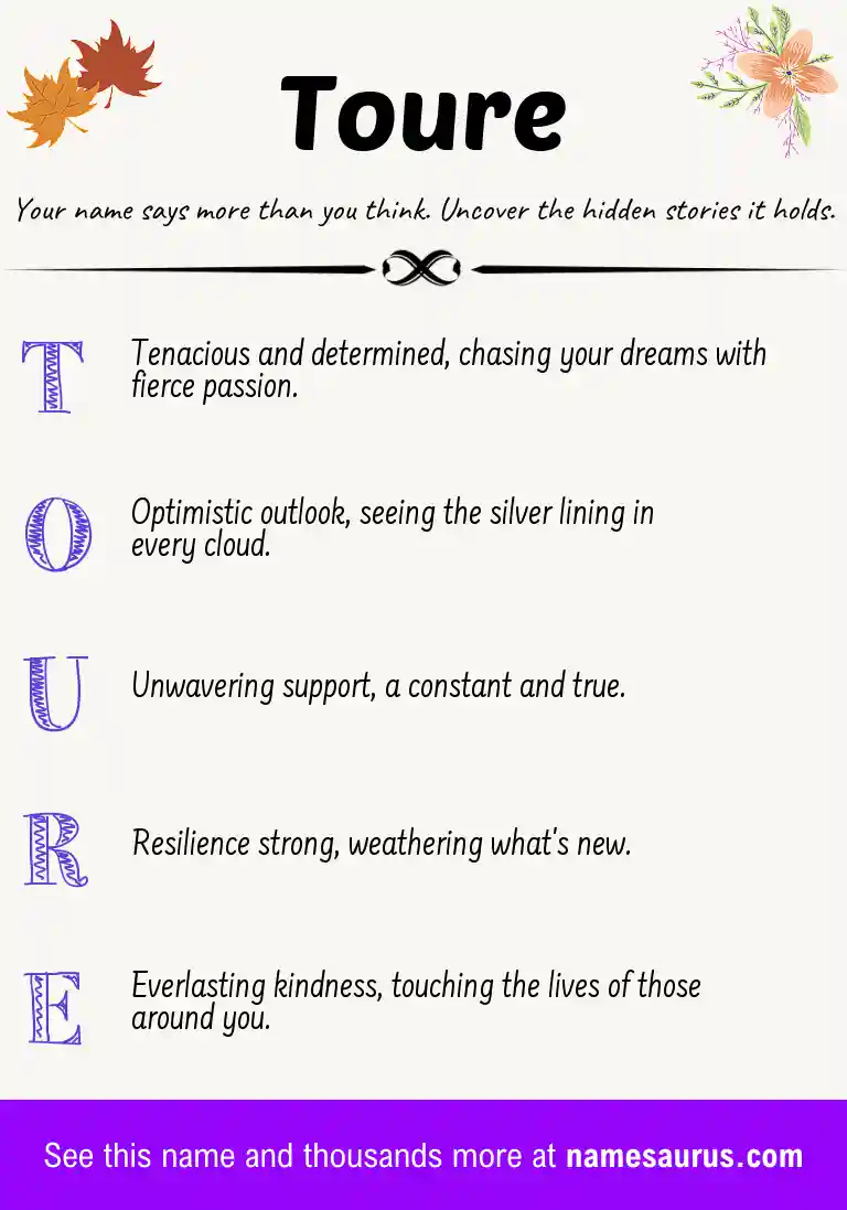 Acrostic poem about Toure.