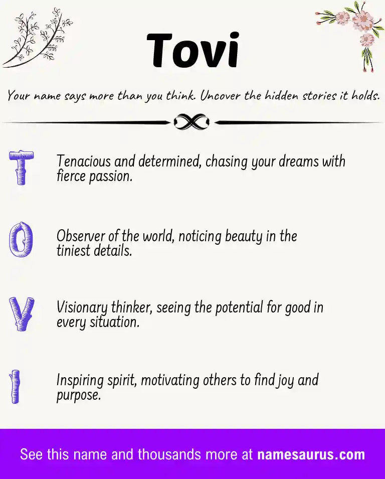 Acrostic poem about Tovi.
