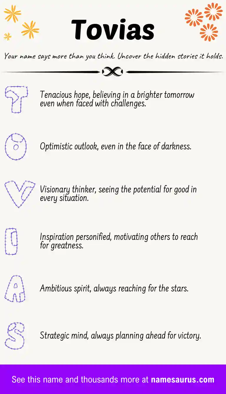 Acrostic poem about Tovias.