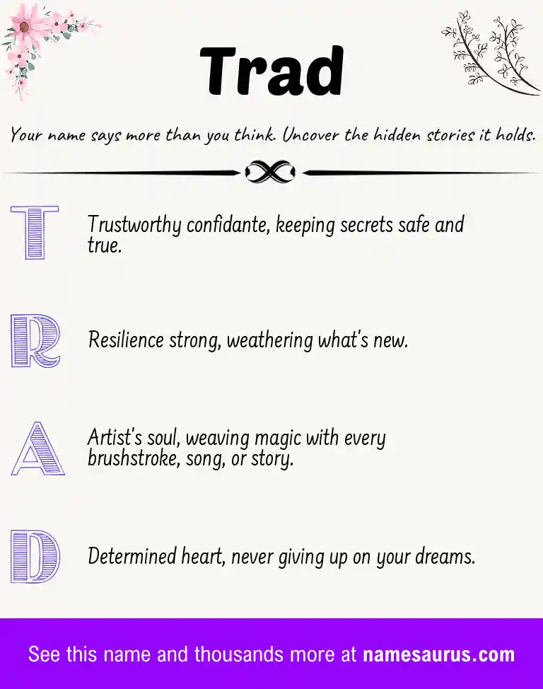 Acrostic poem about Trad.